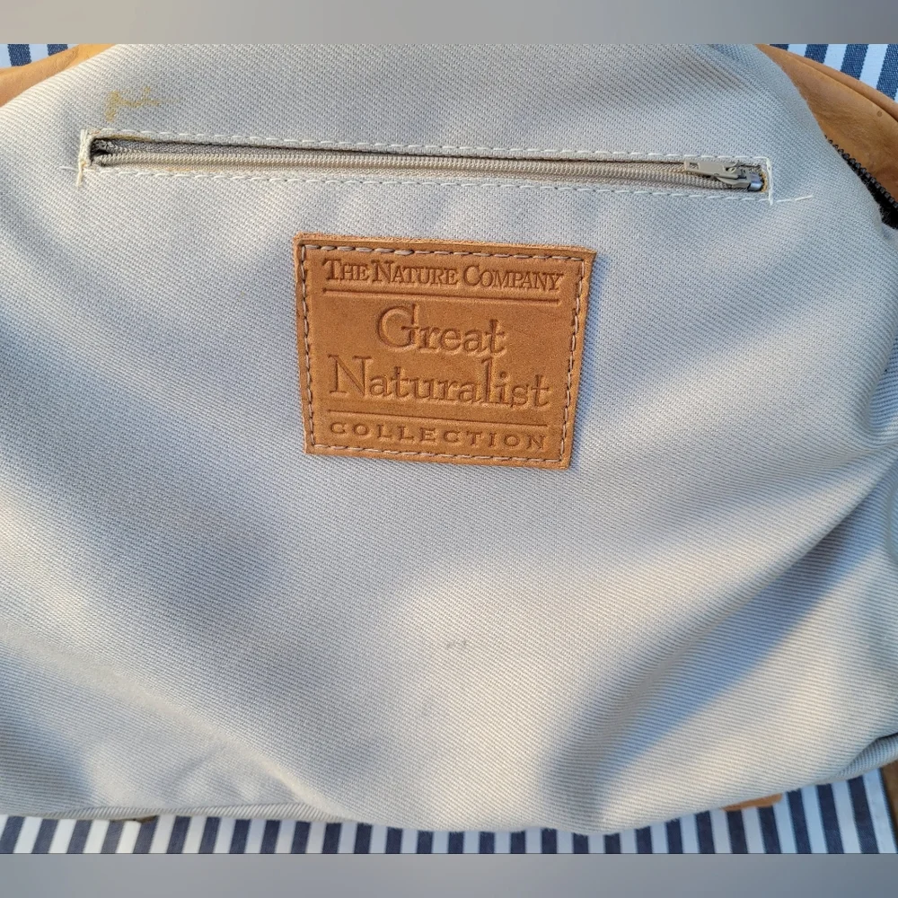 Vintage Nature Company Great Naturalist Collection Tan Leather Messenger Bag